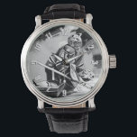 Ready For Anything - Ice Hockey Goalie Watch<br><div class="desc">This experienced Hockey Goalie is staying focused and ready to stop any puck that comes his way.  Support your local hockey team by coming out and cheering them on!</div>