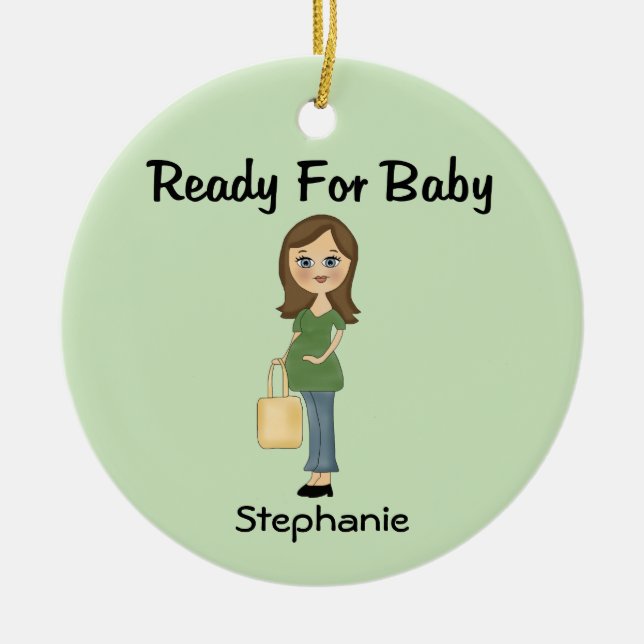 Ready for Baby Personalised Ornament (Front)