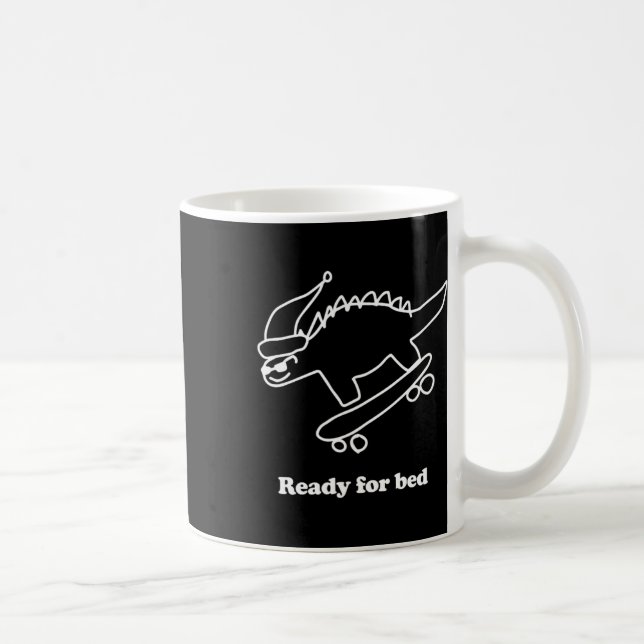 Ready For Bed Dinosaur Skateboarding  Coffee Mug (Right)