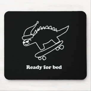 Ready For Bed Dinosaur Skateboarding  Mouse Pad
