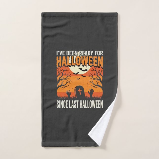 Ready For Halloween Graveyard Design_1 Hand Towel (Hand Towel)