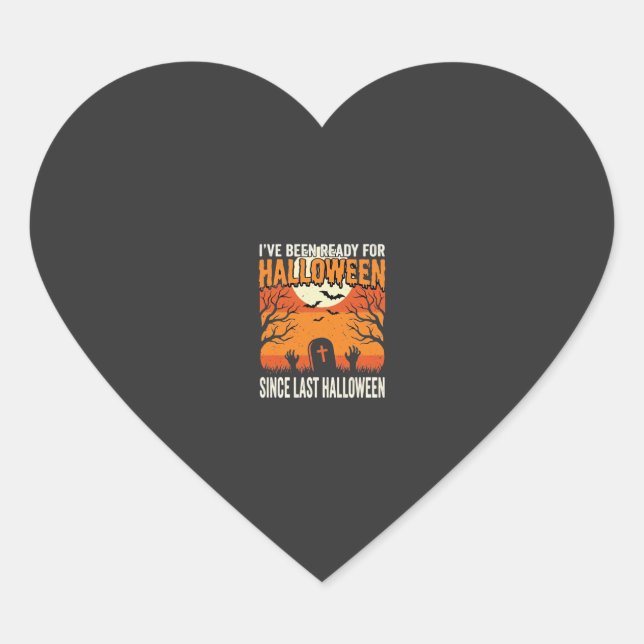 Ready For Halloween Graveyard Design_1 Heart Sticker (Front)