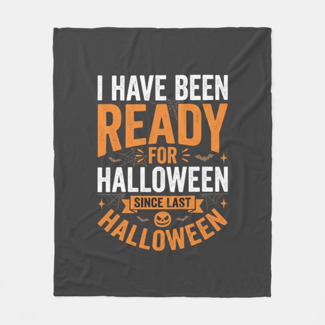 Ready For Halloween Pumpkin Skull Design Fleece Blanket (Front)