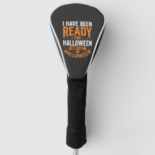 Ready For Halloween Pumpkin Skull Design Golf Head Cover