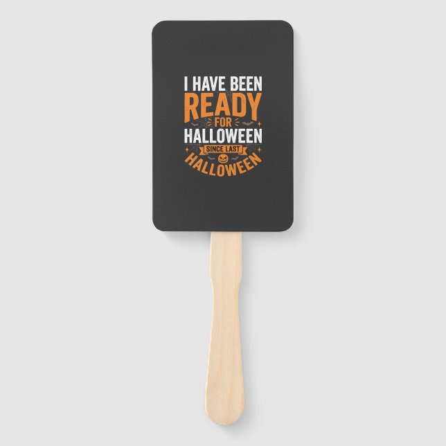Ready For Halloween Pumpkin Skull Design Hand Fan (Front)