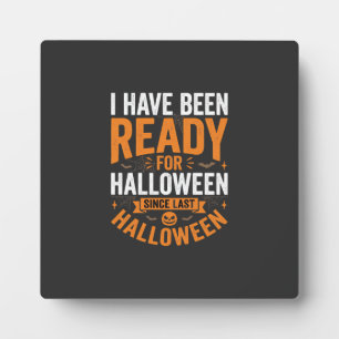 Ready For Halloween Pumpkin Skull Design Plaque