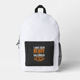 Ready For Halloween Pumpkin Skull Design Printed Backpack