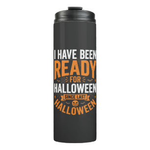 Ready For Halloween Pumpkin Skull Design Thermal Tumbler