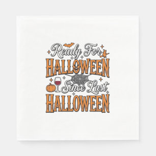 Ready For Halloween Vintage Engraving Shirt Design Napkin