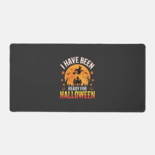 Ready For Halloween Witch Haunted House Design Desk Mat