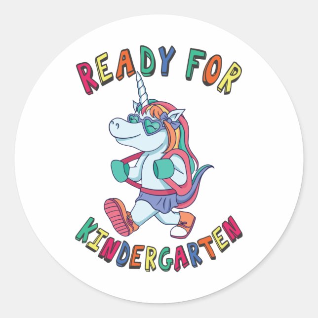 Ready for Kindergarten Classic Round Sticker (Front)