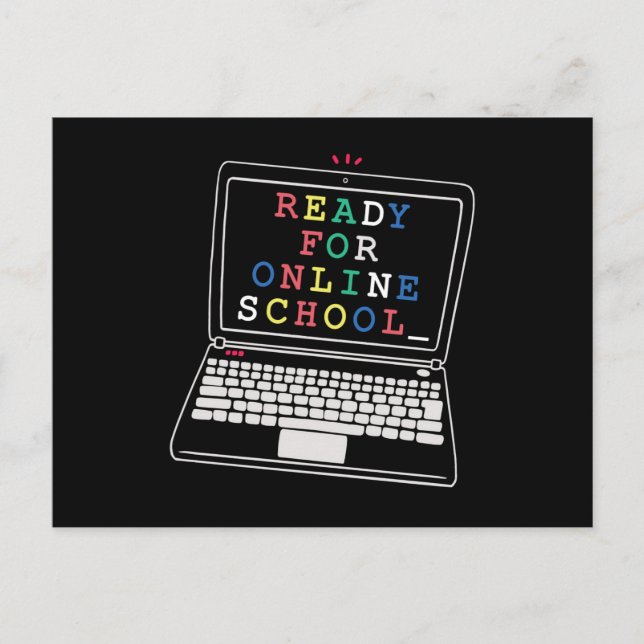 Ready for online school postcard (Front)