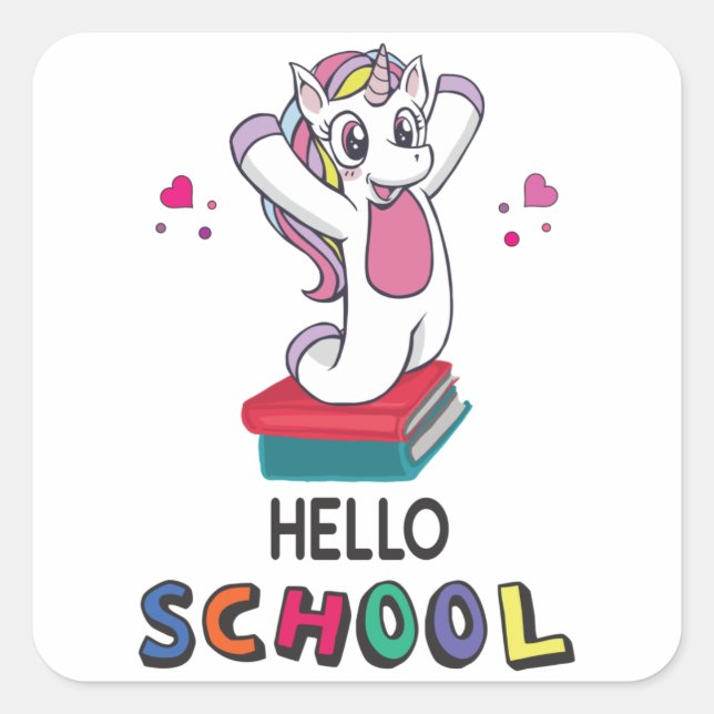 Ready for online school square sticker (Front)