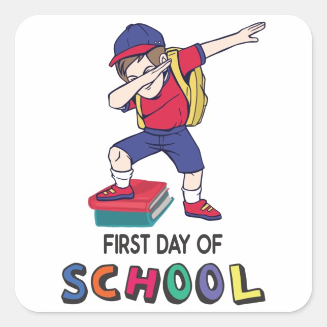 Ready for online school square sticker (Front)
