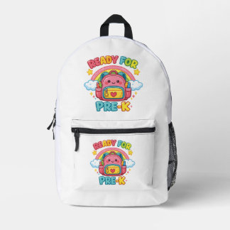 Ready For Pre-K Rainbow Back to School design Printed Backpack
