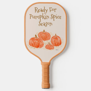 Ready for Pumpkin Spice Season Watercolor Pumpkin Pickleball Paddle
