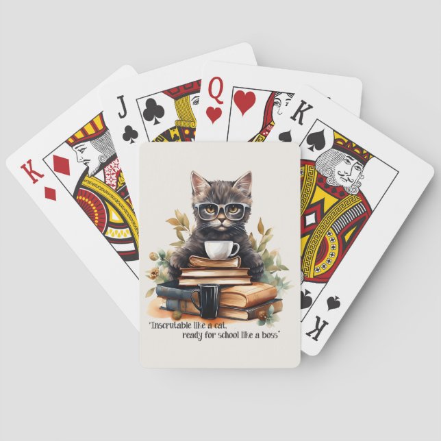 Ready For School Like A Boss Playing Cards (Back)