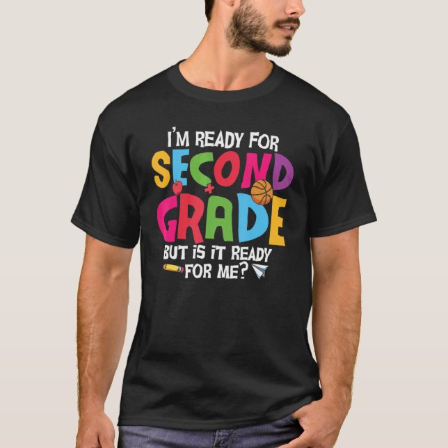 Ready For Second Grade Cute 2nd Grade 2 T-Shirt (Front)