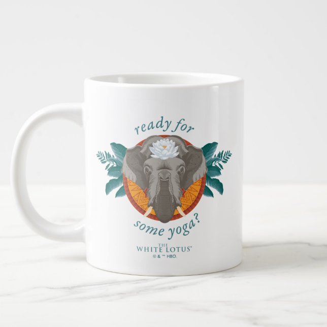 Ready for Some Yoga? - The White Lotus Large Coffee Mug (Left)