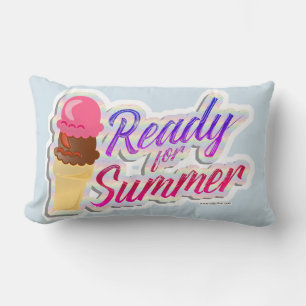 Ready for Summer Ice Cream Season Slogan Lumbar Cushion