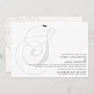 Ready for Take Off S Initial Wedding Invitation