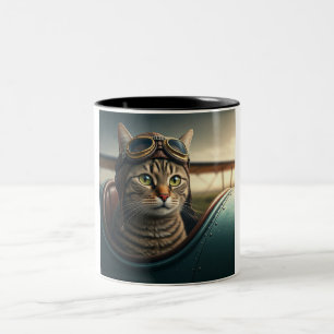 Ready for Takeoff: A Purrfect Pilot Cat Mug