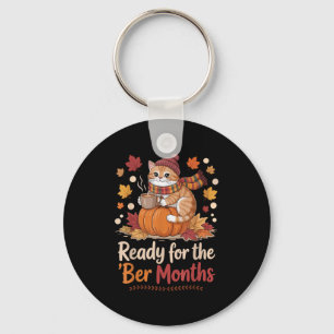 Ready For The Ber Months Cat Pumpkin Cosy Fall Paw Key Ring