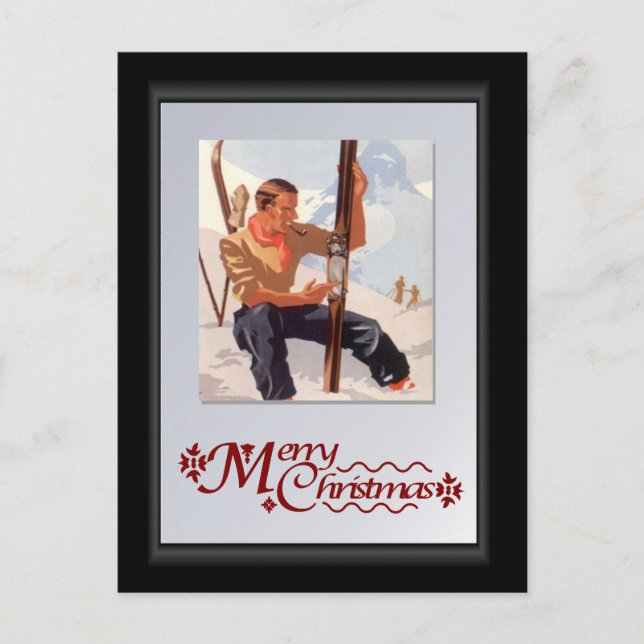 Ready for the piste holiday postcard (Front)