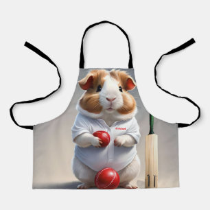 Ready For The Pitch, Guinea Pig Cricketer Apron