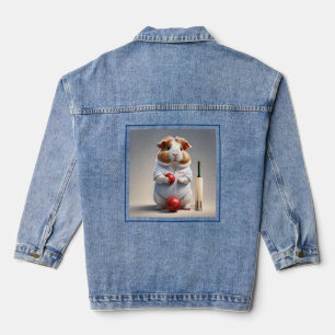 Ready For The Pitch, Guinea Pig Cricketer Denim Jacket