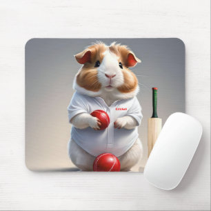 Ready For The Pitch, Guinea Pig Cricketer Mouse Pad