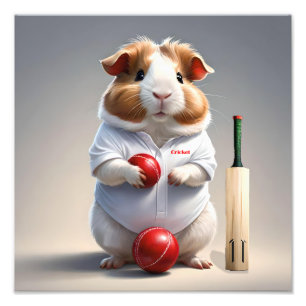 Ready For The Pitch, Guinea Pig Cricketer Photo Print