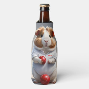 Ready for the Pitch: Guinea Pig in Cricket Gear, Bottle Cooler
