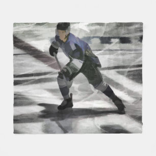 Ready For The Puck- Ice Hockey Player Fleece Blanket