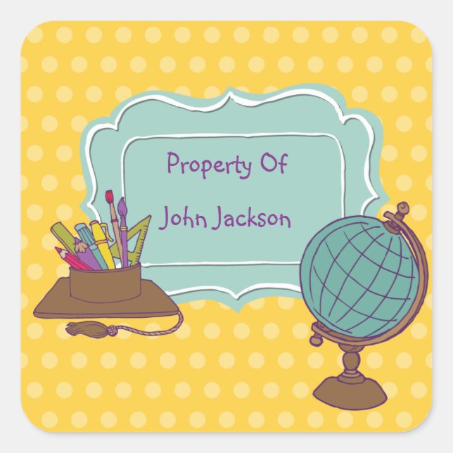 Ready For The World Personalised Bookplate Sticker (Front)