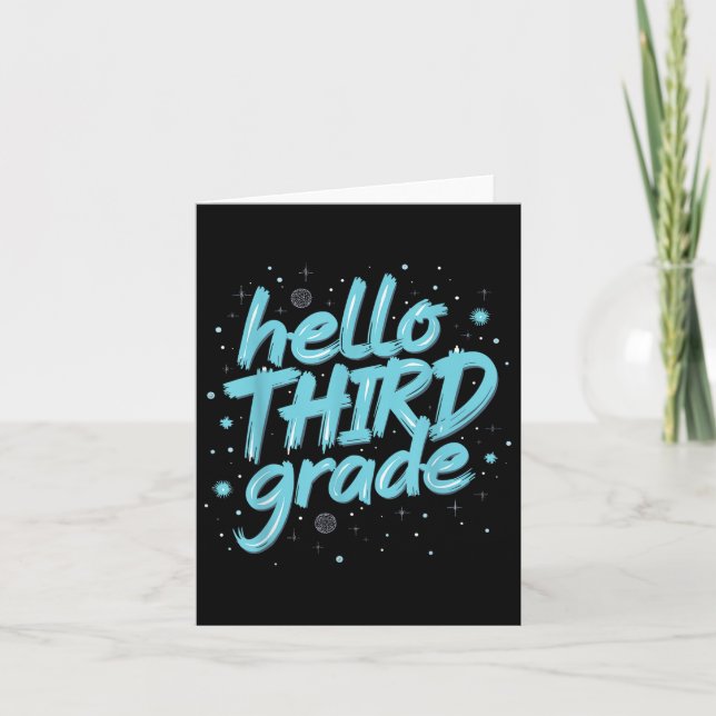 Ready For Third Grade Back To School Outfit  Card (Front)