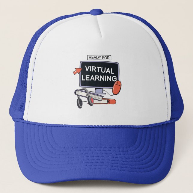 Ready for virtual learning trucker hat (Front)