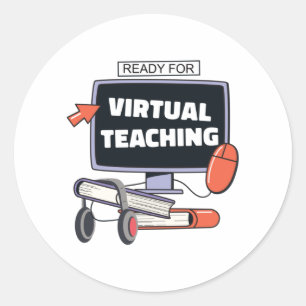 Ready for virtual teaching classic round sticker