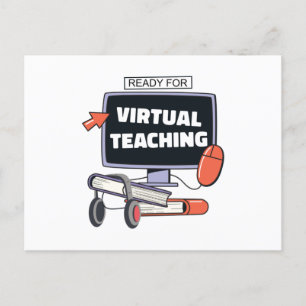 Ready for virtual teaching postcard