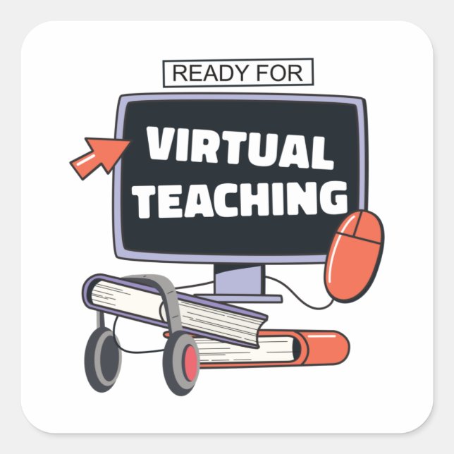 Ready for virtual teaching square sticker (Front)