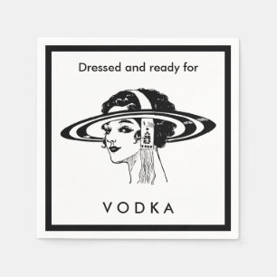 Ready For Vodka Vintage Lady Fashion Alcohol Quote Napkin