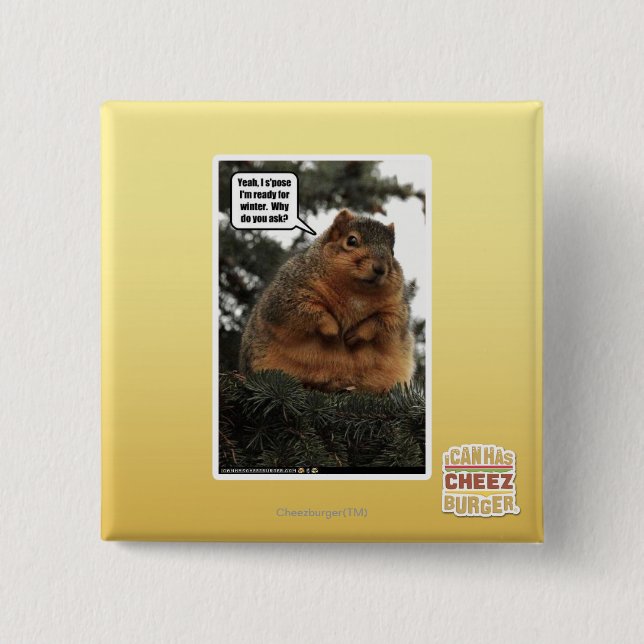 Ready for winter 15 cm square badge (Front)