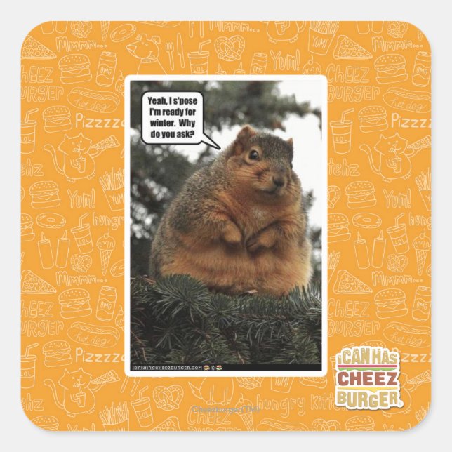 Ready for winter square sticker (Front)