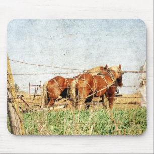 Ready For Work, Two Draught Horses Mouse Pad