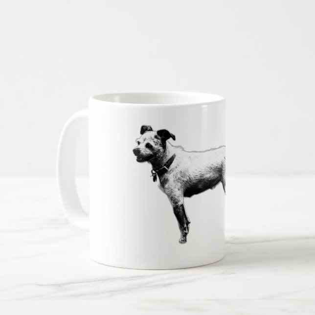 Ready & Friendly Terrier Mix Coffee Mug (Front Left)