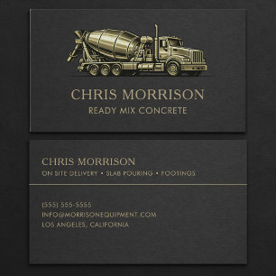 Ready Mix Concrete Services Professional Business Card