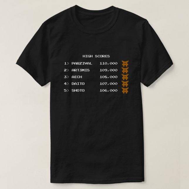 Ready Player One Scoreboard T-Shirt (Design Front)