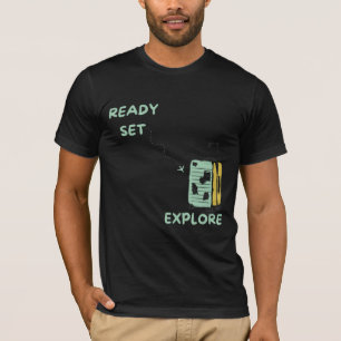 Ready Set Explore with Travel suitcase design T-Shirt