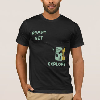 Ready Set Explore with Travel suitcase design T-Shirt