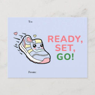 Ready, Set, Go! Cute Classroom Valentine Card